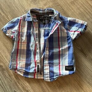 Silver Jeans Kids Plaid Button Down Shirt size 2T 100% cotton